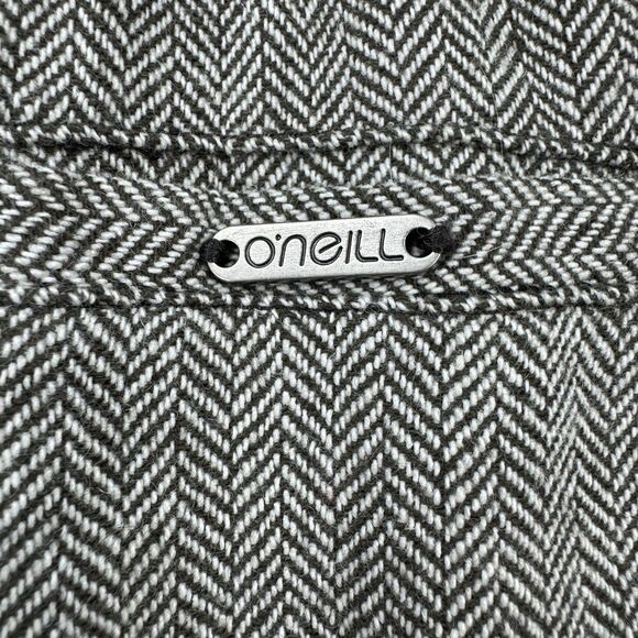 O’Neill Y2K Women’s Wool Blend Herringbone Bomber Jacket M Brown Zip Tweed - Picture 9 of 16